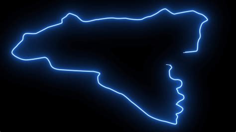 Map Of Valga In Estonia With A Blue Glowing Neon Effect Stock