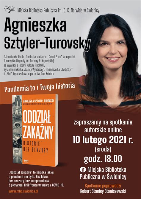 Spotkanie autorskie online z Agnieszką Sztyler Turovsky zaproszenie