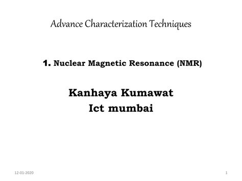 NMR Spectroscopy PPT