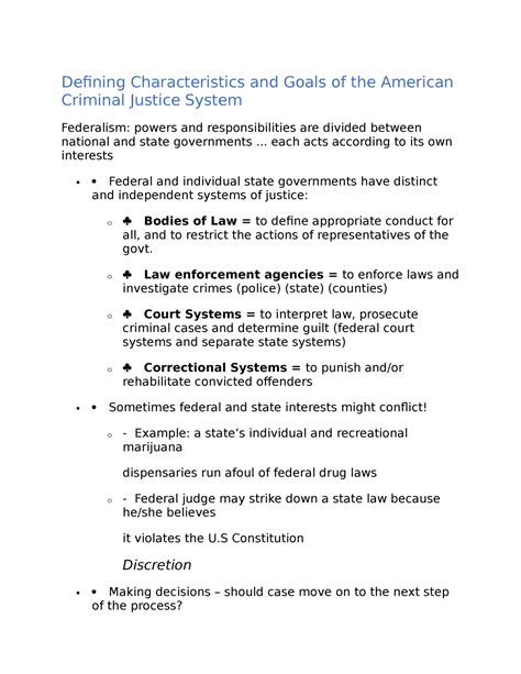 American Criminal Justice Defining Characteristics And Goals Of The