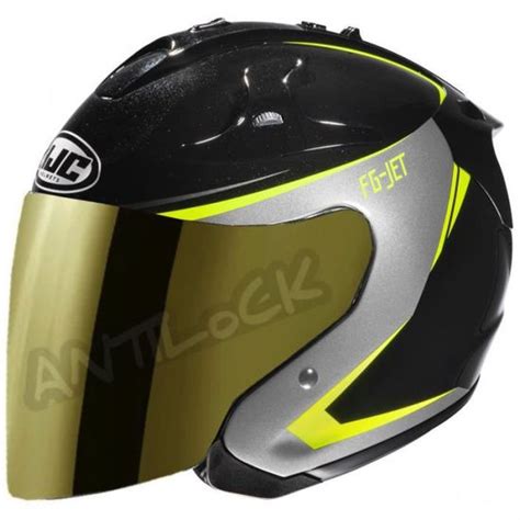 Hjc Casque Fg Jet Balin Avec Visi Re Miroir Or Cdiscount Auto