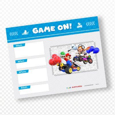 Mario Kart Printable Party Invitations - Play Nintendo.