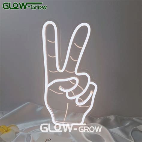 5V USB Cool White Victory Deorative LED Neon Light Sign With CE RoHS