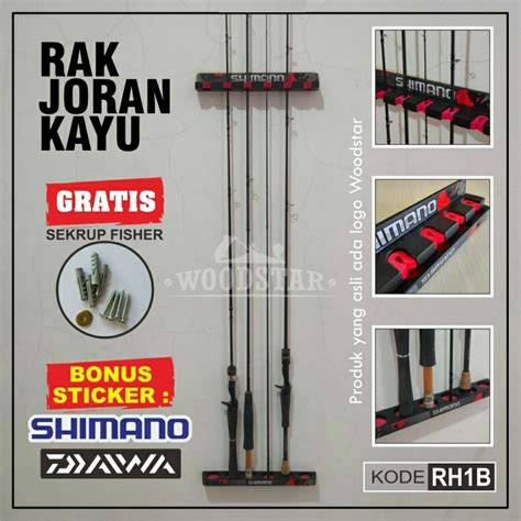 Jual Rak Joran Pancing Rak Pancing Tempel Dinding Kayu Jati Belanda Rod