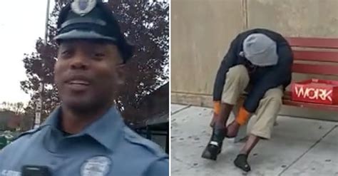 Video Captures Police Officer Buying New Shoes For Barefoot Man Huffpost