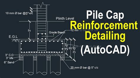 Pile Cap Reinforcement Detailing In Autocad Royhan Khan Youtube