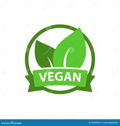 100 Vegan Vector Logo Round Eco Green Logo Vegan Food Sign With