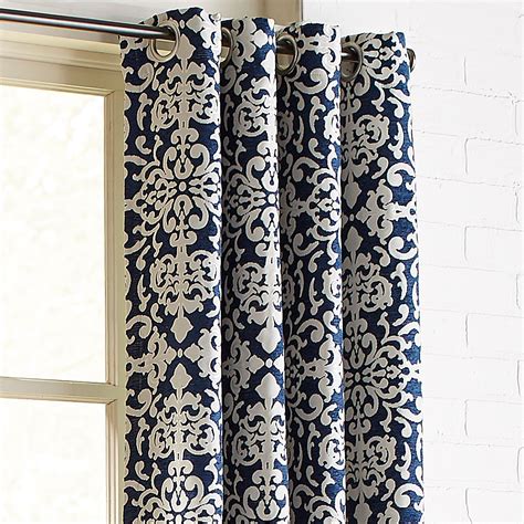 Navy Blue Pattern Curtains