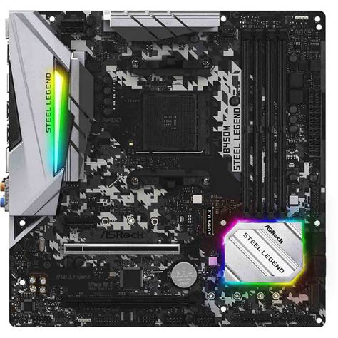 Placa Mãe ASRock B450M Steel Legend Chipset B450 AMD AM4 mATX DDR4