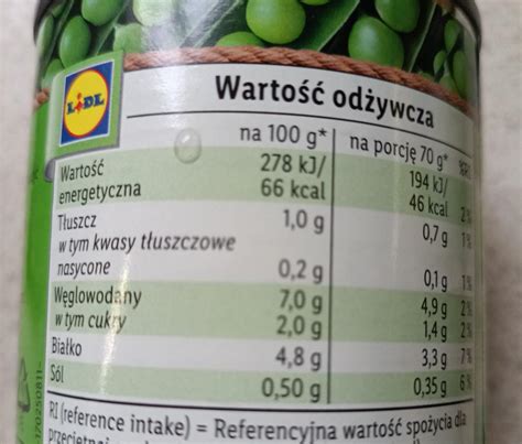 groszek ekstradrobny Freshona kalorie kJ i wartości odżywcze