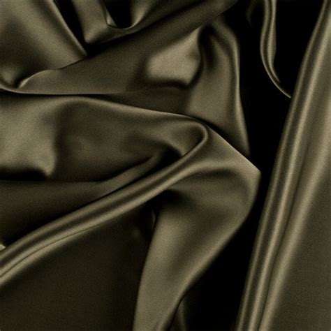 Olive Green Stretch Silk Charmeuse Fabric By The Yard Etsy