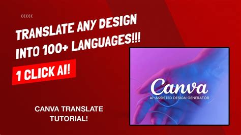 How To Translate Your Design Into Another Language Canva Ai Youtube