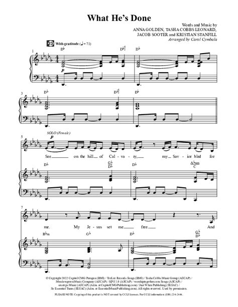 What He S Done Choral Anthem Satb Sheet Music Pdf The Brooklyn