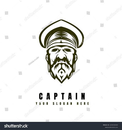 Vector Symbol Of Captain Face Silhouette With Royalty Free Stock