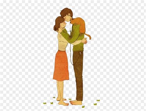 Cartoon Hugs Couple Love Drawing Illustration PNG Image - PNGHERO