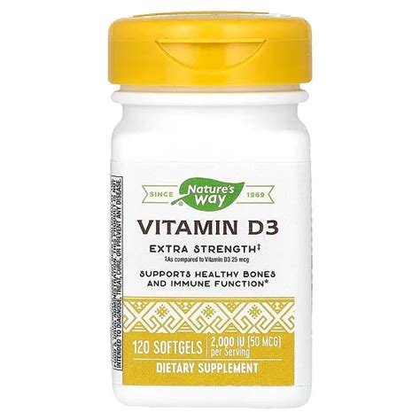 Витамин D3 повышенной силы действия (Vitamin D3) 2000 МЕ 120 капсул ...