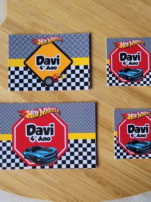 Etiquetas Escolares Hot Wheels 33 Unidades Compre Produtos Personalizados No Elo7