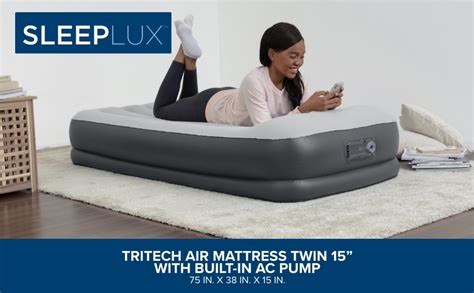 SleepLux Tritech Air Mattress Twin 15 With Built In AC Pump