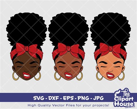 Afro Bun Smirk Digital Svg Dxf Eps Png  Instant Download Smirk Svg