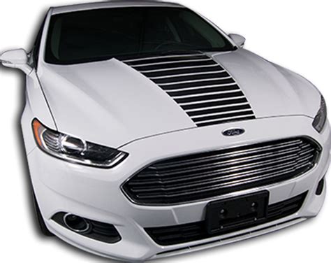 2013 2015 Ford Fusion Center Hood Strobe Vinyl Stripe Kit Moproauto