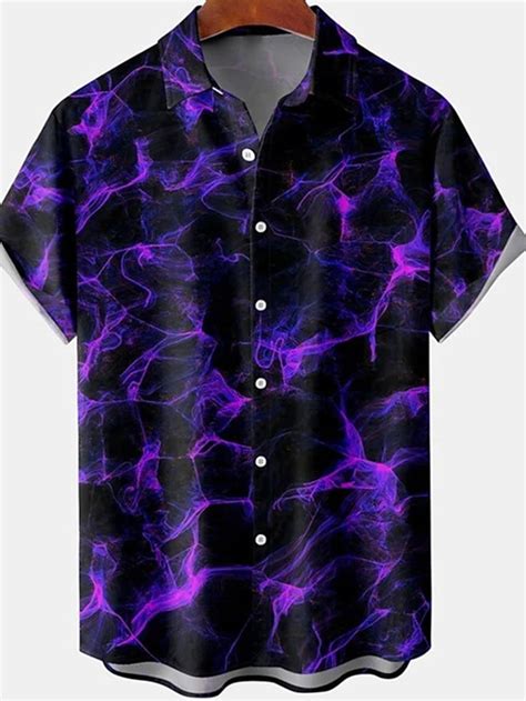 Homme Chemise Chemisette Chemise Dété Imprimés Photos Flamme Col