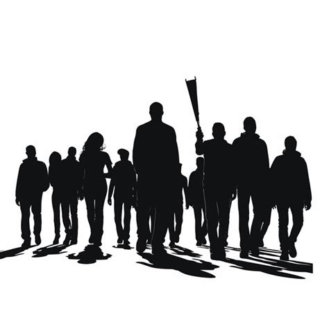 Premium Vector Protest Rally March Picket Sign Silhouette