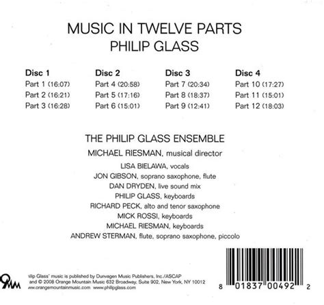 The Philip Glass Ensemble Music In Twelve Parts Cd Riesman Muziek Bol