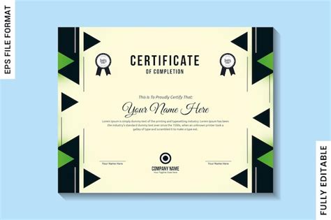 Premium Vector | Certificate of completion design template with badges