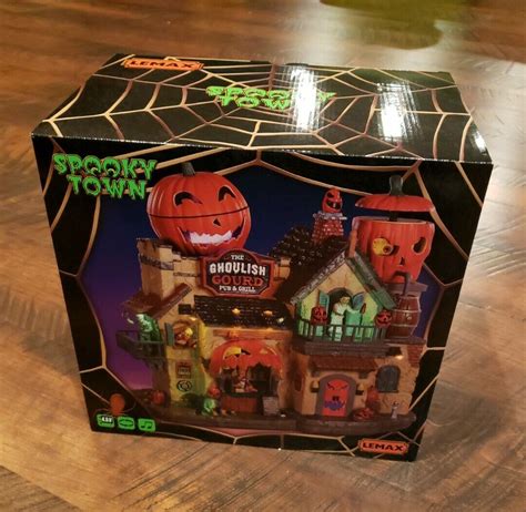 Lemax Haunted Halloween The Ghoulish Gourd Pub Grill Spooky Town