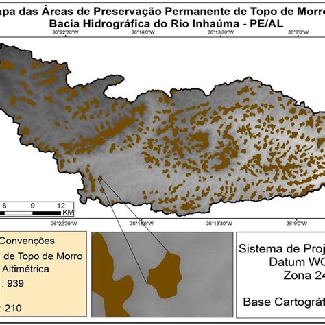 Mapa Das Reas De Preserva O Permanente De Topo De Morro Fonte