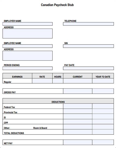 Pay Stub Template Word Document Free ~ Excel Templates