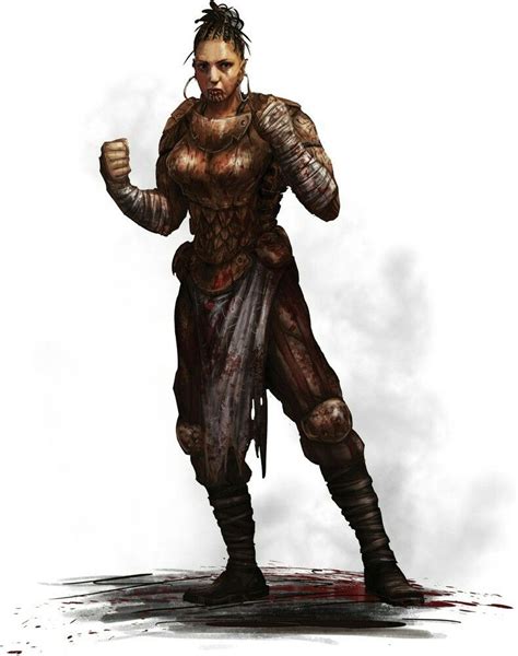 Female Human Brawler Pathfinder Rpg Pfrpg Dnd Dandd D20 Fantasy Female