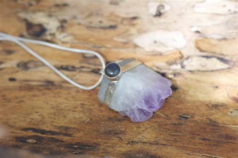 Raw Amethyst Necklace Sterling Silver Square Cut Amethyst Bespoke