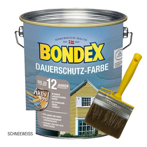 Bondex Dauerschutz Farbe Au En Holzfarbe Liter Mit Fl Chenstreicher