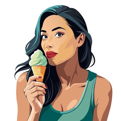 Una Mujer Sosteniendo Un Cono De Helado Que Dice Que Lo Est