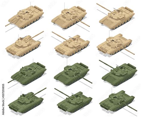 Isometric Main battle tank. The T-90 is a third-generation Russian main battle tank. It uses a ...