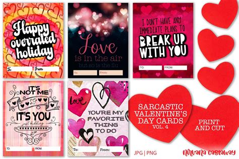 Sarcastic Valentine S Cards Print Cut Graphic By Nirvana Castaway