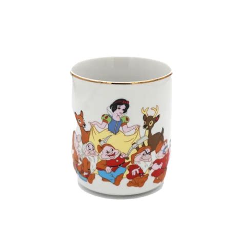 VINTAGE WALT DISNEY Snow White And Seven Dwarfs Colorful Coffee Mug Cup