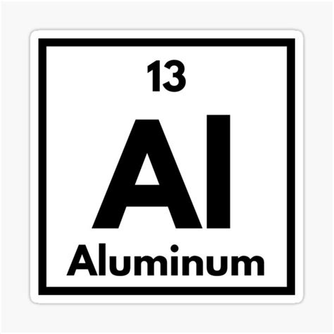 "Periodic Table element Aluminum Al number 13" Sticker for Sale by ...