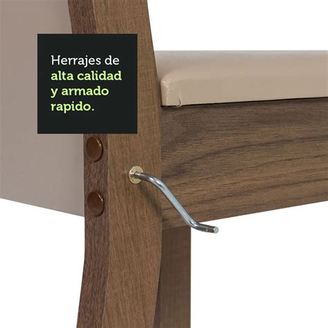 Ripley Juego Comedor Madesa Sillas Crema Havana Mesa Tapa Madera