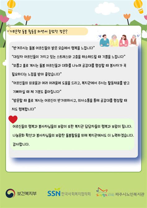 기부은행 2021년 사회공헌활동 기부은행 상반기 정담회 의견조사 결과 더불어 사는 세상 파주시노인복지관