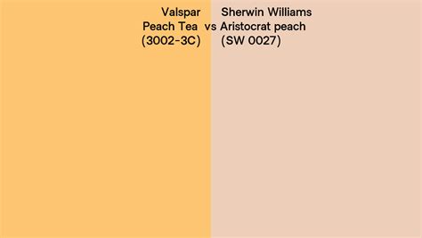 Valspar Peach Tea C Vs Sherwin Williams Aristocrat Peach Sw