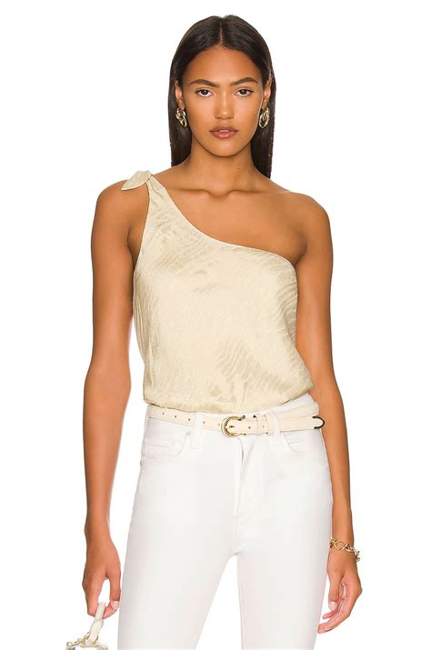 Krisa One Shoulder Tie Tank In Beam Revolve