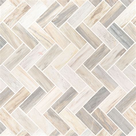 Angora Herringbone Pattern Polished Mosaic Wall Tile Tilesbay