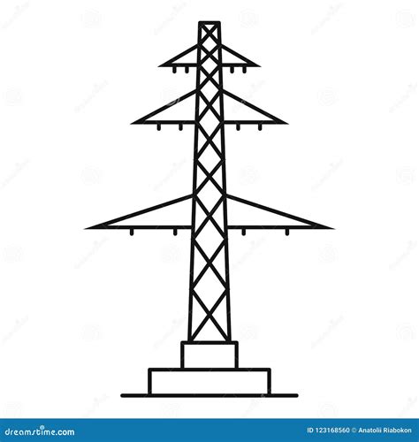 Telephone Pole Icon Outline Style Stock Illustration Illustration Of