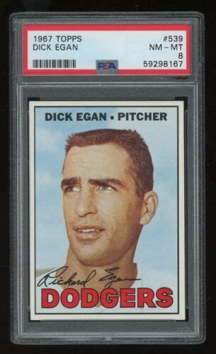 Topps Set Break Dick Egan Psa Nm Mt Los Angeles Dodgers