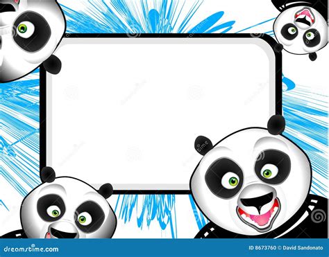 Panda Frame Border Vector Illustration Cartoondealer