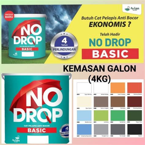 Jual No Drop Basic Cat Pelapis Anti Bocor Kemasan Galon Kg Cat Anti