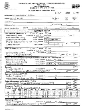 Fillable Online Fortress Wa Fire Inspection Plan Review WSP Fax