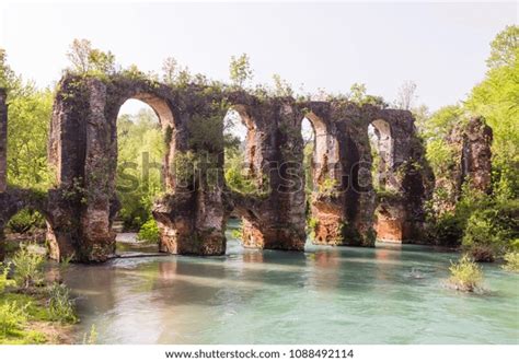 Roman Aqueduct Ancient Nikopolis That Starts Stock Photo